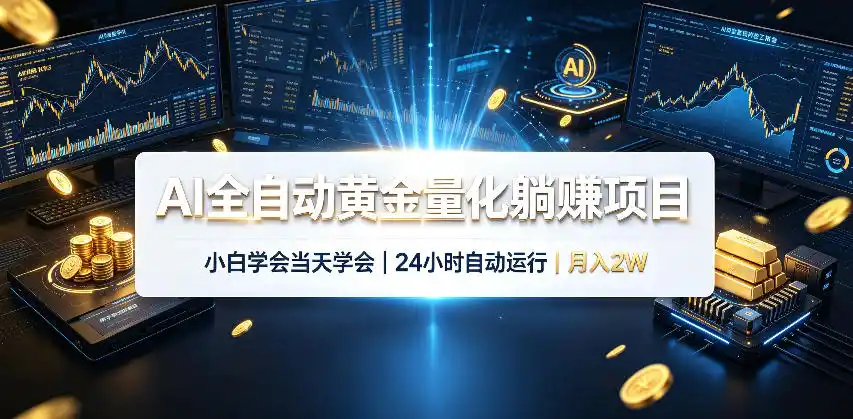 AI全自动黄金量化躺賺项目,24小时自动运行,月入2W!-云网创