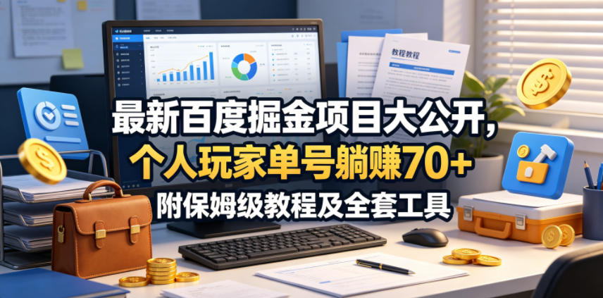 最新百度掘金项目大公开，个人玩家单号躺賺70+，附保姆级教程及全套工具【揭秘】-云网创