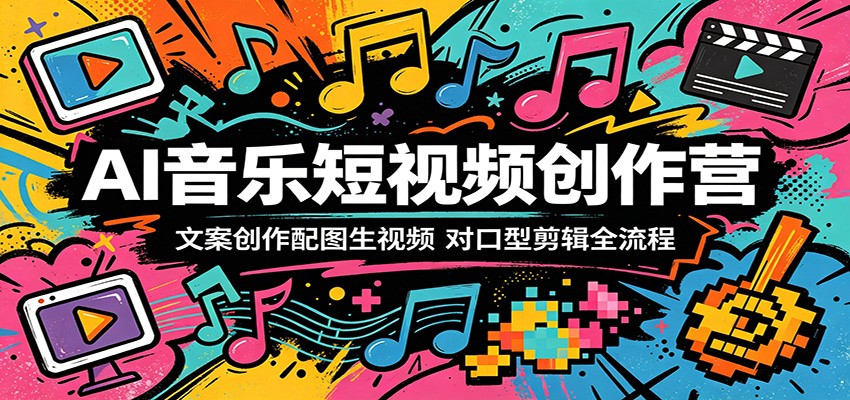 AI音乐短视频创作营：文案创作配图生视频，对口型剪辑全流程-云网创