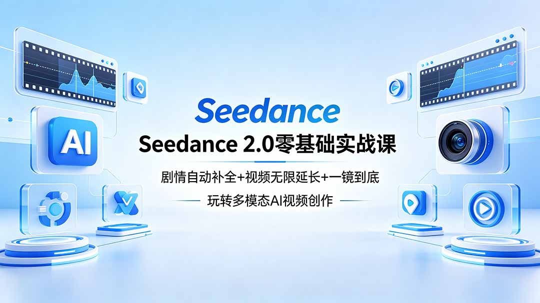Seedance 2.0零基础实战课：剧情自动补全+视频无限延长+一镜到底：玩转多模态AI视频创作-云网创
