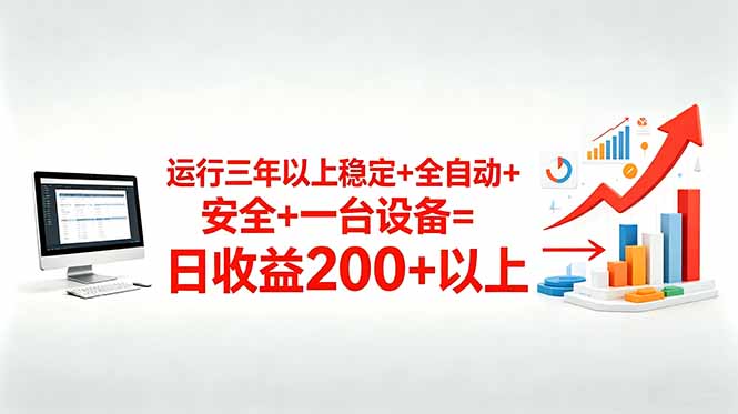 三年以上稳定+全自动+安全+一台设备=日收益200+-云网创