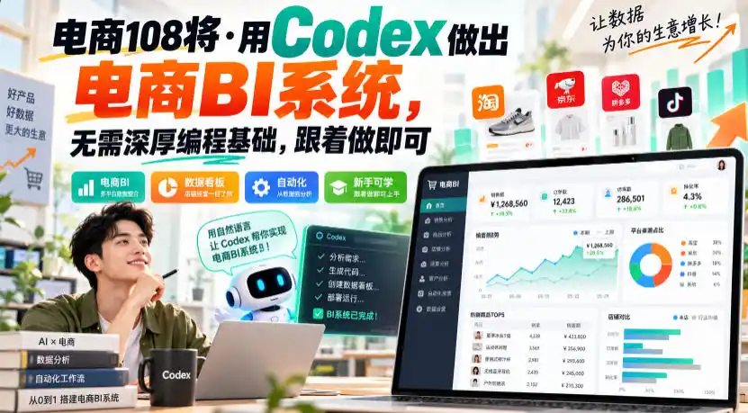 电商108将·用Codex做出电商BI系统,无需深厚编程基础,跟着做即可(更新1026)-云网创