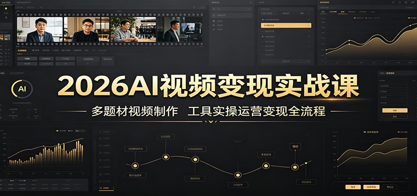 2026AI视频变现实战课：多题材视频制作，工具实操运营变现全流程-云网创
