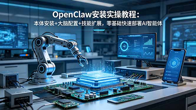 OpenClaw安装实操教程：本体安装+大脑配置+技能扩展，零基础快速部署AI智能体-云网创