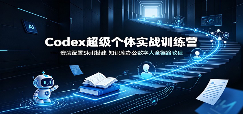 Codex超级个体实战训练营：安装配置Skill搭建，知识库办公数字人全链路教程-云网创