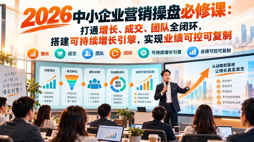 2026中小企业营销操盘必修课:打通增长、成交、团队全闭环,搭建可持续增长引擎,实现业绩可控可复制-云网创