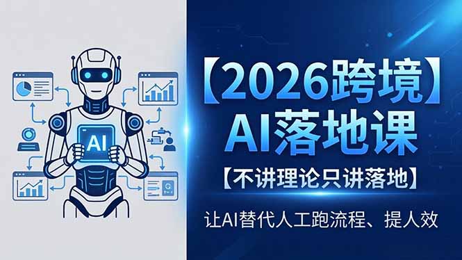 2026跨境AI落地课，不讲理论只讲落地，让AI替代人工跑流程、提人效-云网创