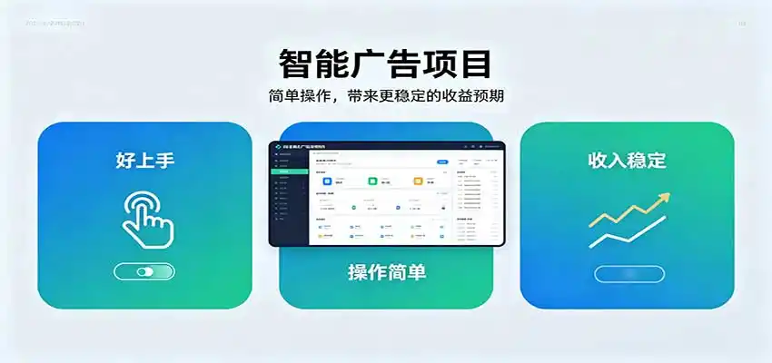 智能广告挂机项目,操作简单上手快,收益稳定可持续。稳定日入300+-云网创