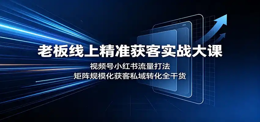 老板线上精准获客实战大课:视频号小红书流量打法,矩阵规模化获客私域转化全干货-云网创