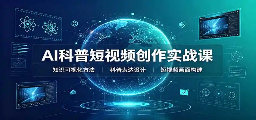 AI科普短视频创作实战课:配套要点文档,文案与视频提示词模板教学-云网创
