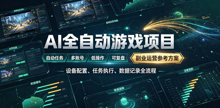 AI全自动游戏躺賺副业：日入几百，稳定运行三年的项目！【揭秘】-云网创