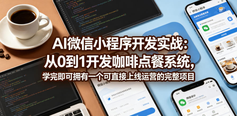 AI微信小程序开发实战：从0到1开发咖啡点餐系统，学完即可拥有一个可直接上线运营的完整项目-云网创