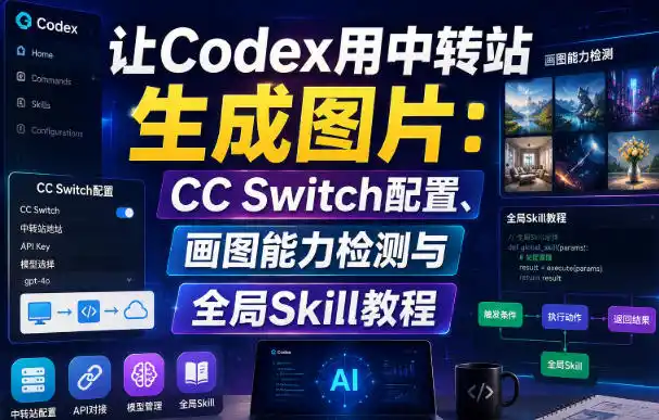 让Codex用中转站生成图片:CC Switch配置、画图能力检测与全局Skill教程-云网创