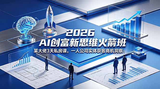 2026 AI 创富新思维火箭班：某大佬3天私房课，一人公司实体获客商机洞察-云网创