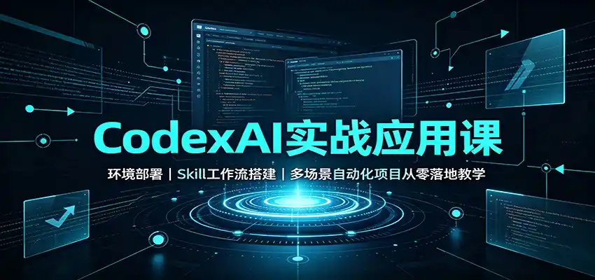 CodexAI实战应用课:环境部署Skill工作流搭建,多场景自动化项目从零落地教学-云网创