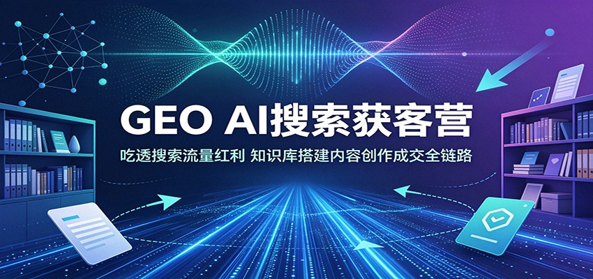 GEO AI搜索获客营：吃透搜索流量红利，知识库搭建内容创作成交全链路-云网创