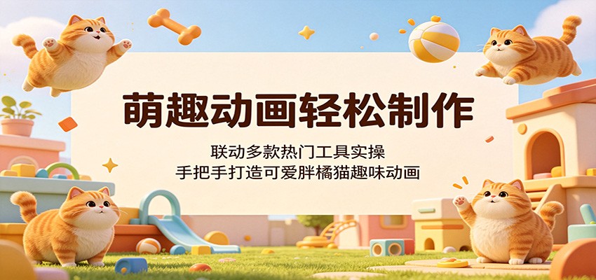 萌趣动画轻松制作，联动多款热门工具实操，手把手打造可爱胖橘猫趣味动画-云网创