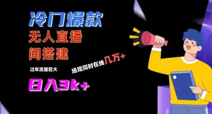 冷门爆款直播间手把手搭建,流量巨大,日入3k+【揭秘】-云网创