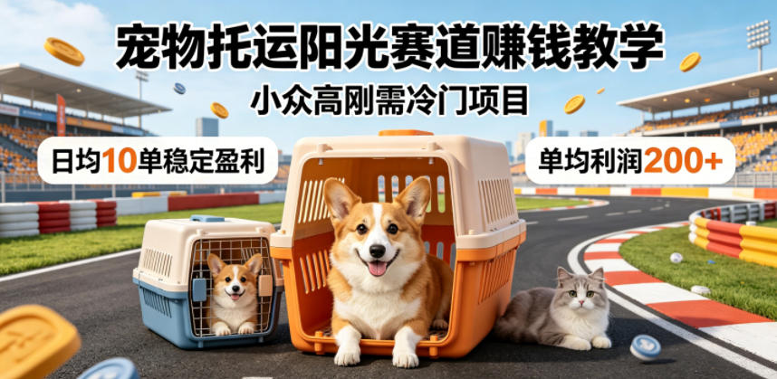 宠物托运阳光赛道賺钱教学，小众高刚需冷门项目，日均10单稳定盈利，单均利润200+-云网创