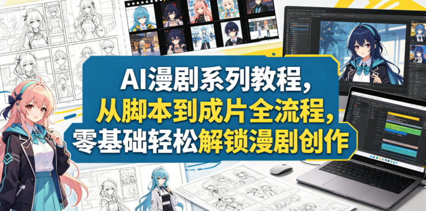 AI漫剧系列教程，从脚本到成片全流程，零基础轻松解锁漫剧创作-云网创