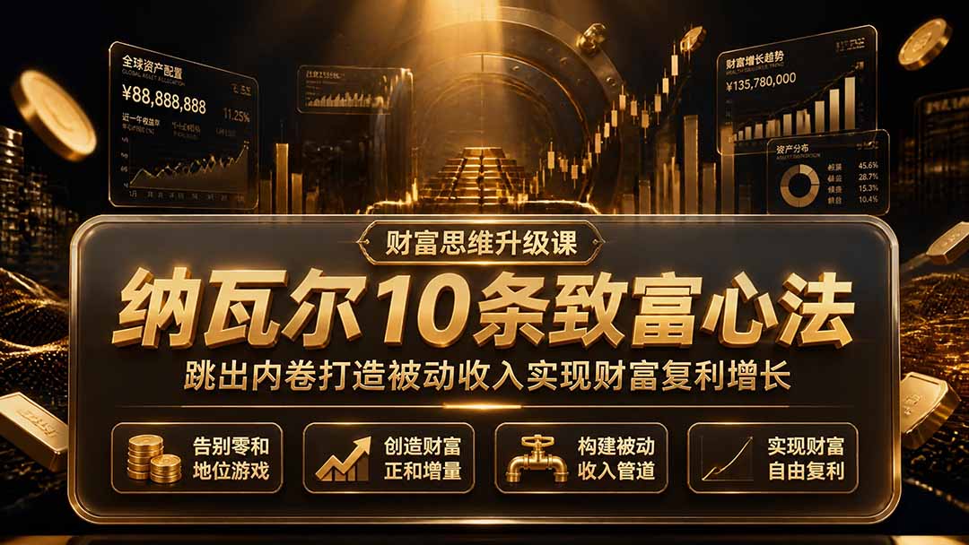 付费文章:纳瓦尔10条致富心法,跳出内卷打造被动收入实现财富复利增长-云网创