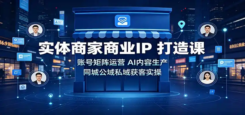 实体商家商业IP打造课:账号矩阵运营,AI内容生产,同城公域私域获客实操-云网创